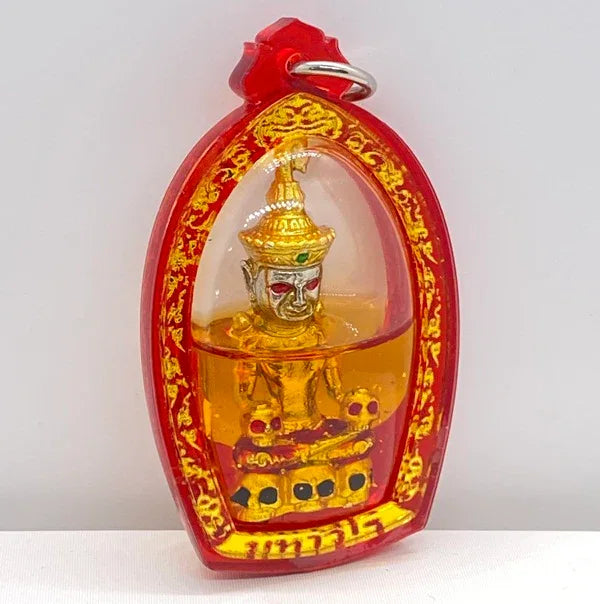 Powerful Phaya Ngang Amulet by Phra Ajarn Amnat - 2567 Edition in White Maha Chanuan Alloy with Maha Senah Oil Coating