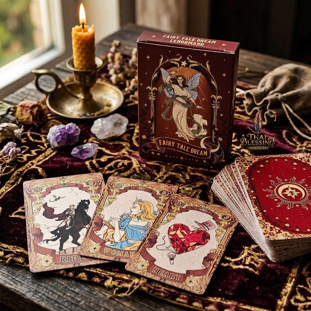 Fairy Tale Dream Lenormand Deck (42 Pcs Vintage Pen-Style Edition) - Classic Storytelling Rana System Divination Cards for Intuitive Readings & Collectors Thai Blessing Co By RURUECHA