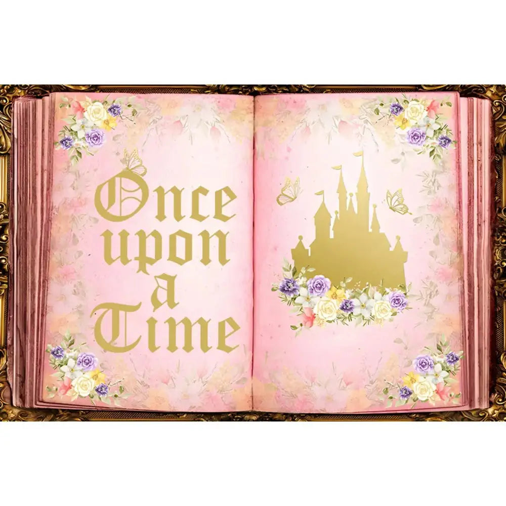 🏰 Fairy Tale Photography Backdrop – Magical Castle & Floral Theme for Weddings, Birthdays & Parties MX1891