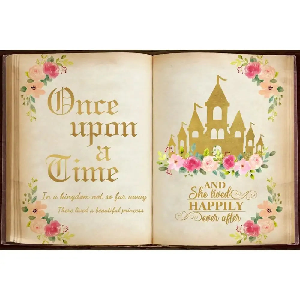 🏰 Fairy Tale Photography Backdrop – Magical Castle & Floral Theme for Weddings, Birthdays & Parties MX1875