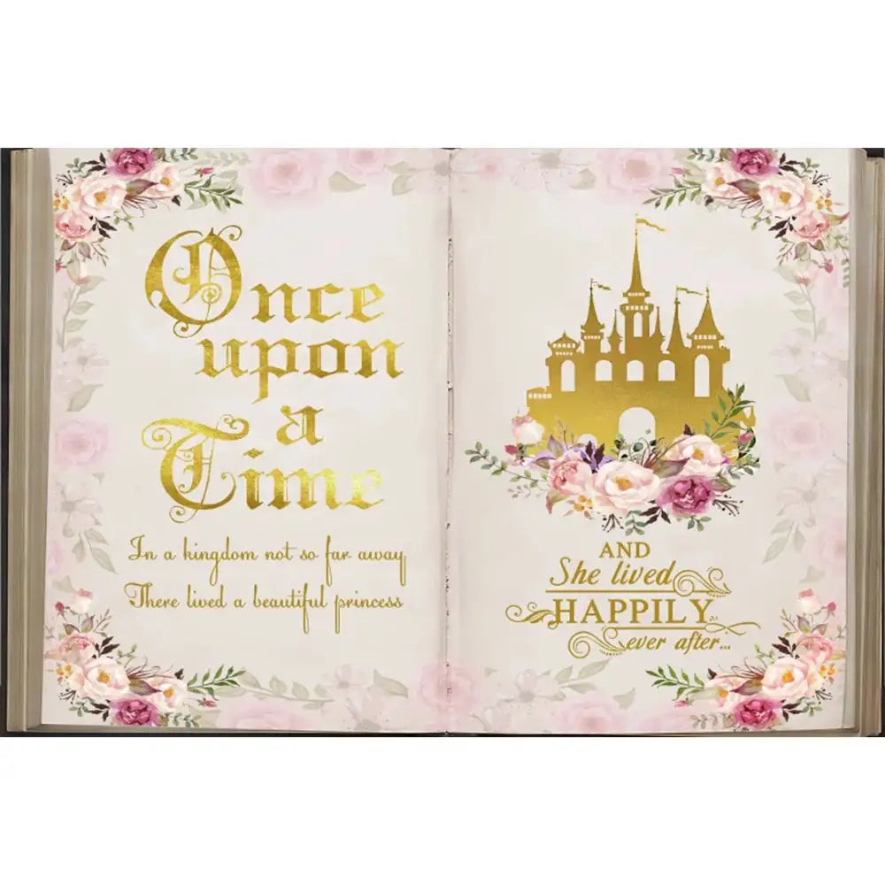 🏰 Fairy Tale Photography Backdrop – Magical Castle & Floral Theme for Weddings, Birthdays & Parties MX1899