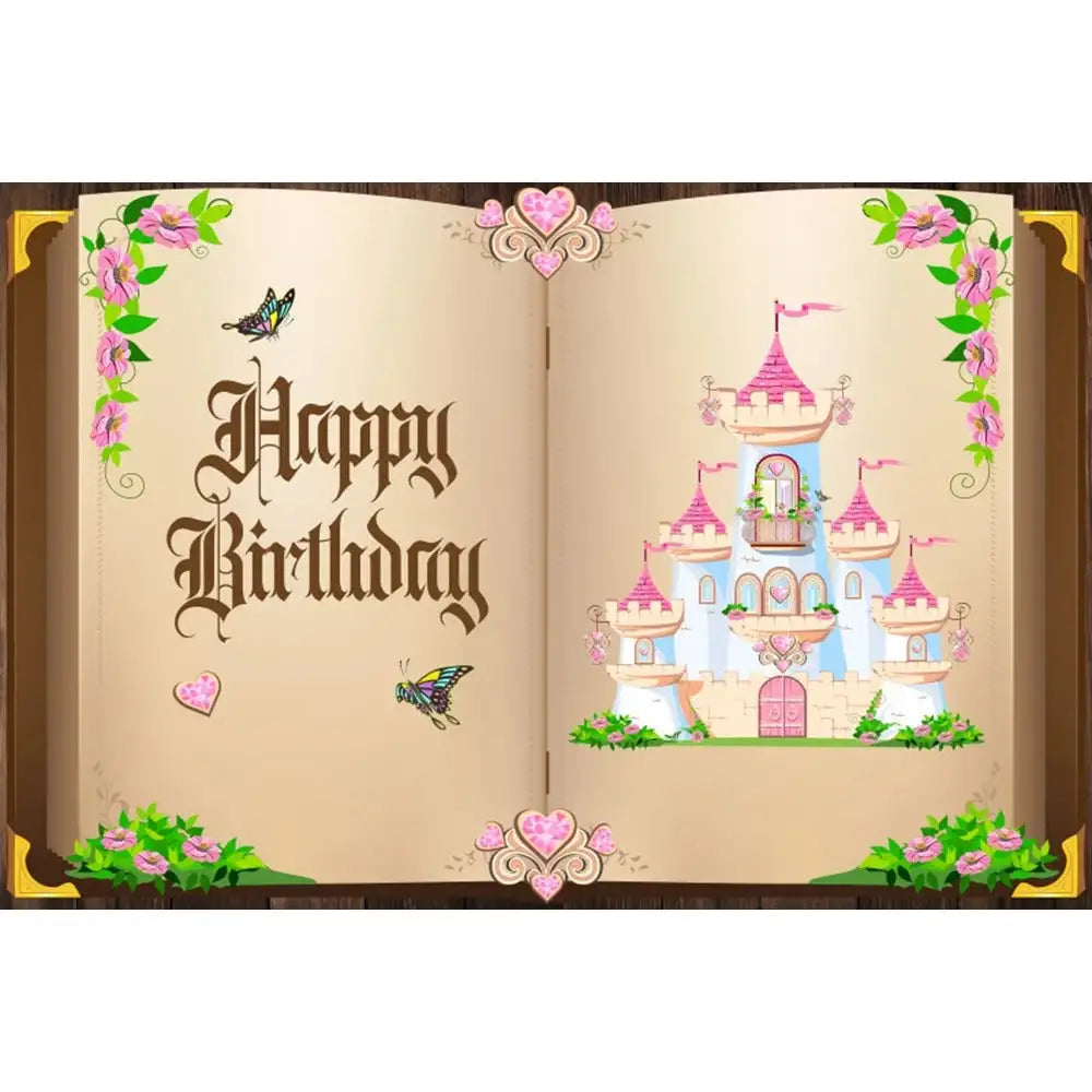 🏰 Fairy Tale Photography Backdrop – Magical Castle & Floral Theme for Weddings, Birthdays & Parties MX1877