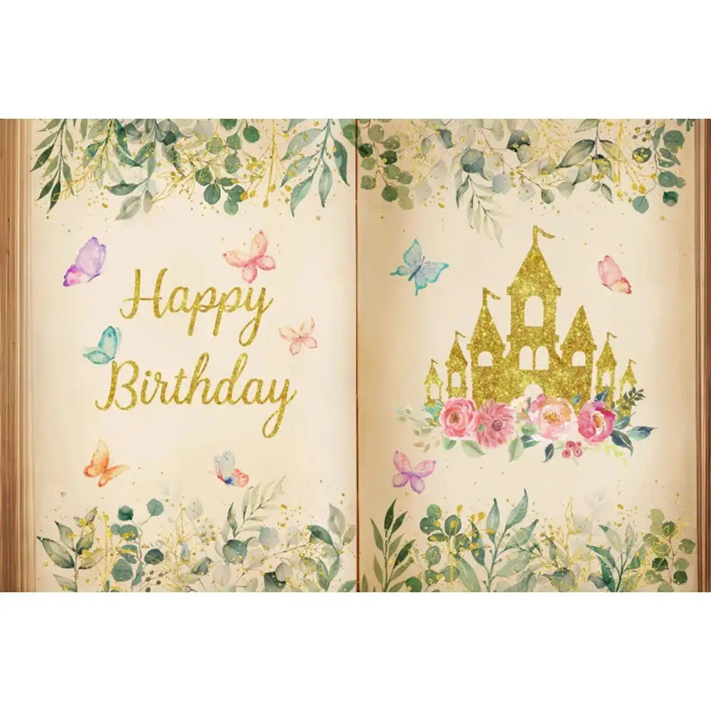 🏰 Fairy Tale Photography Backdrop – Magical Castle & Floral Theme for Weddings, Birthdays & Parties MX1871