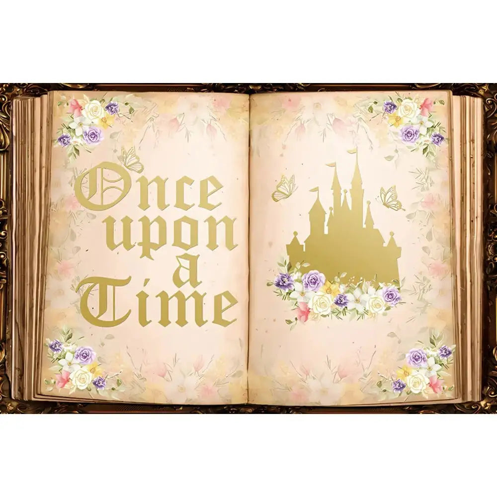 🏰 Fairy Tale Photography Backdrop – Magical Castle & Floral Theme for Weddings, Birthdays & Parties MX1863