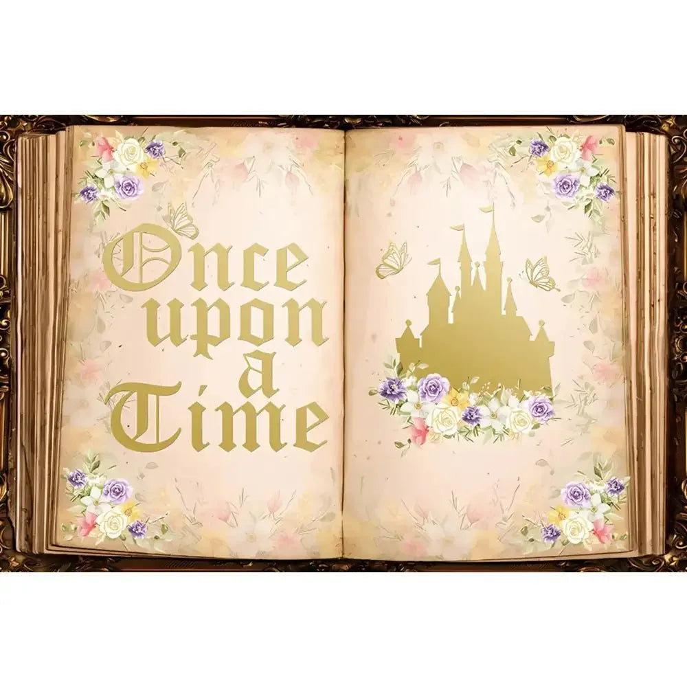 🏰 Fairy Tale Photography Backdrop – Magical Castle & Floral Theme for Weddings, Birthdays & Parties MX1863