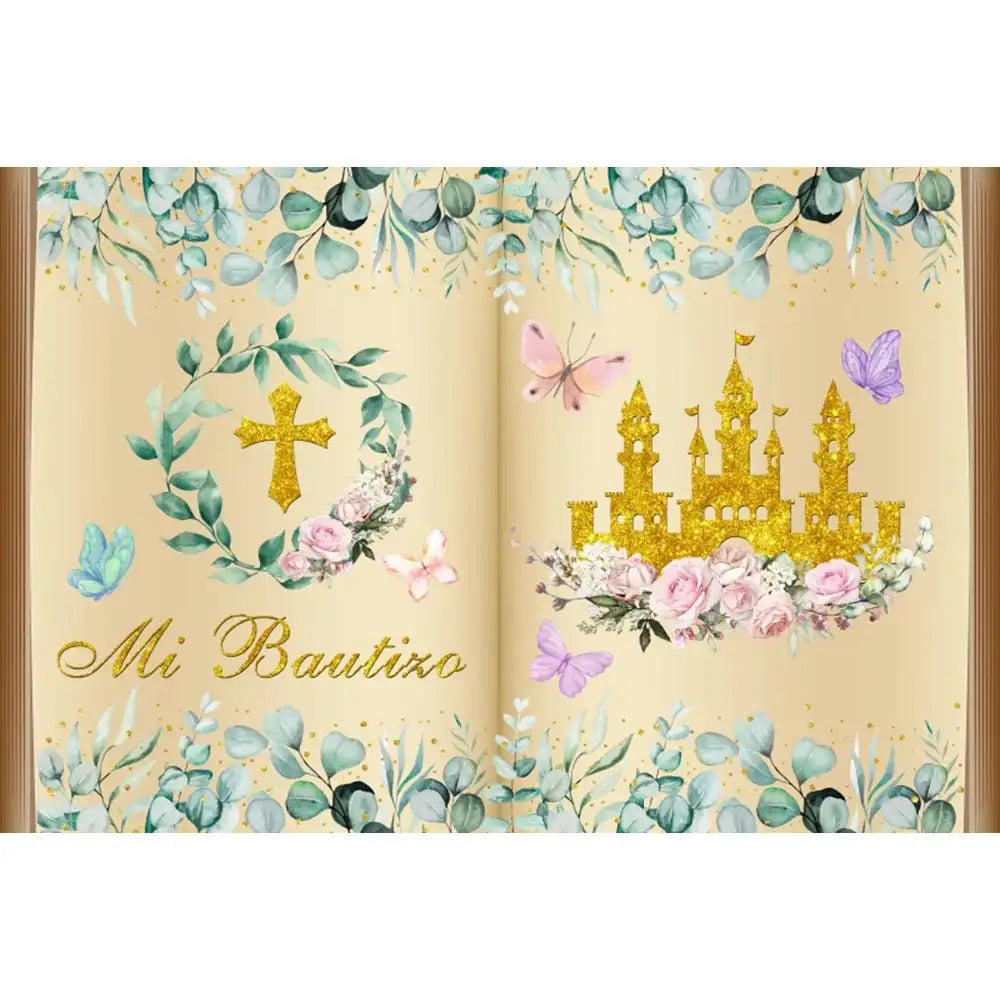 🏰 Fairy Tale Photography Backdrop – Magical Castle & Floral Theme for Weddings, Birthdays & Parties MX1880