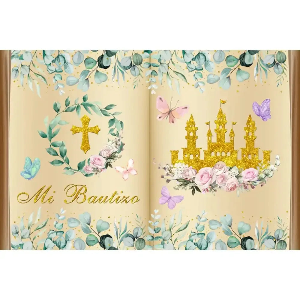 🏰 Fairy Tale Photography Backdrop – Magical Castle & Floral Theme for Weddings, Birthdays & Parties MX1880