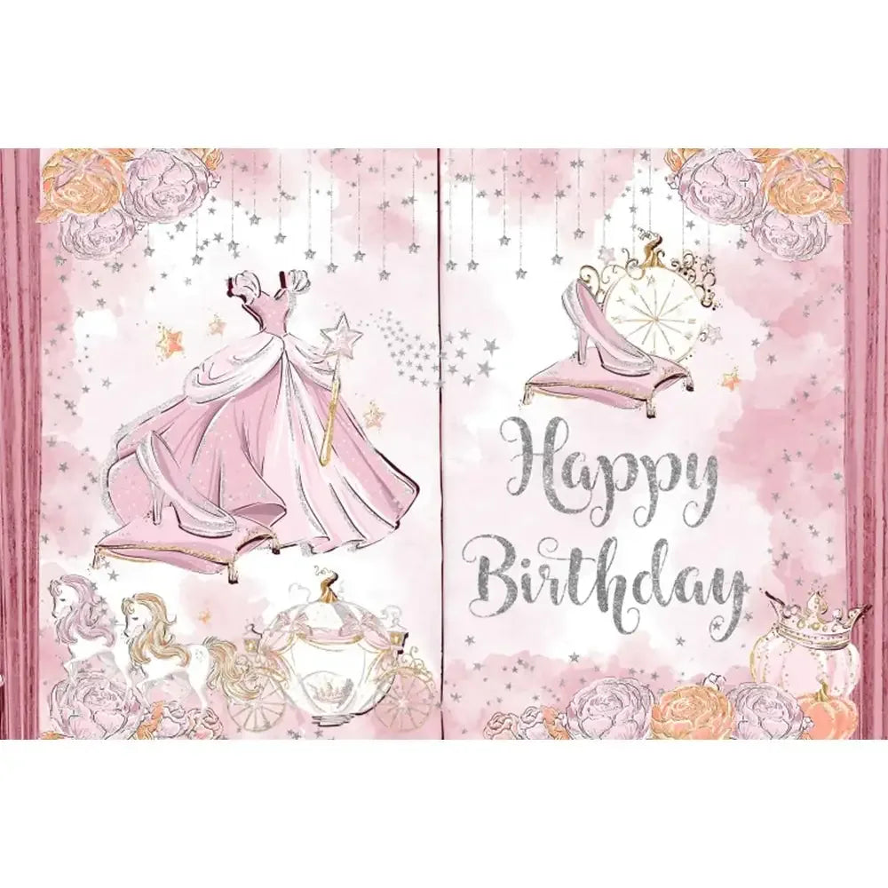 🏰 Fairy Tale Photography Backdrop – Magical Castle & Floral Theme for Weddings, Birthdays & Parties MX1896