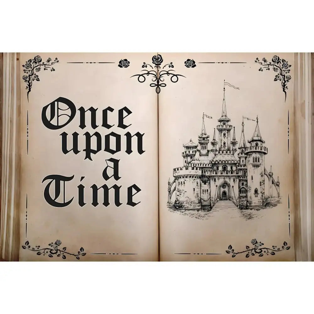 🏰 Fairy Tale Photography Backdrop – Magical Castle & Floral Theme for Weddings, Birthdays & Parties MX1885