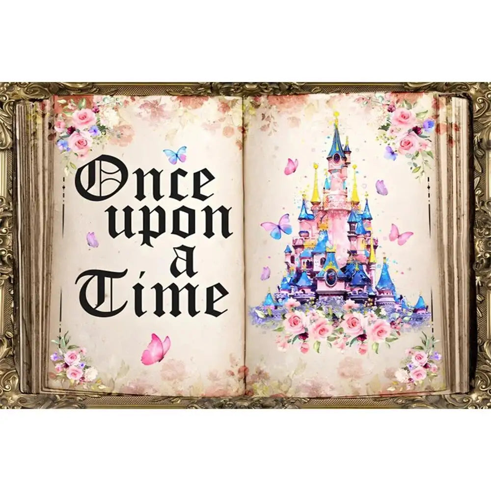 🏰 Fairy Tale Photography Backdrop – Magical Castle & Floral Theme for Weddings, Birthdays & Parties MX1861