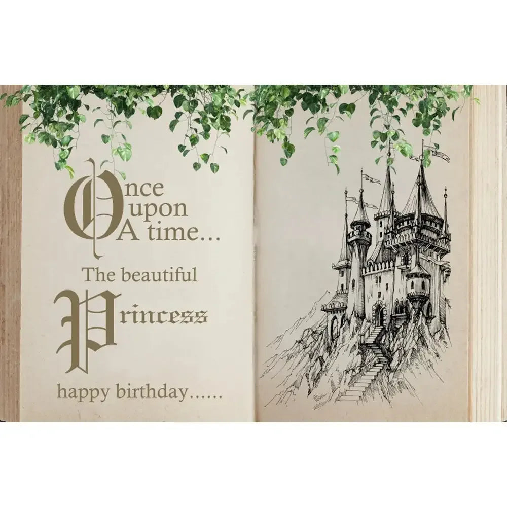 🏰 Fairy Tale Photography Backdrop – Magical Castle & Floral Theme for Weddings, Birthdays & Parties MX1883