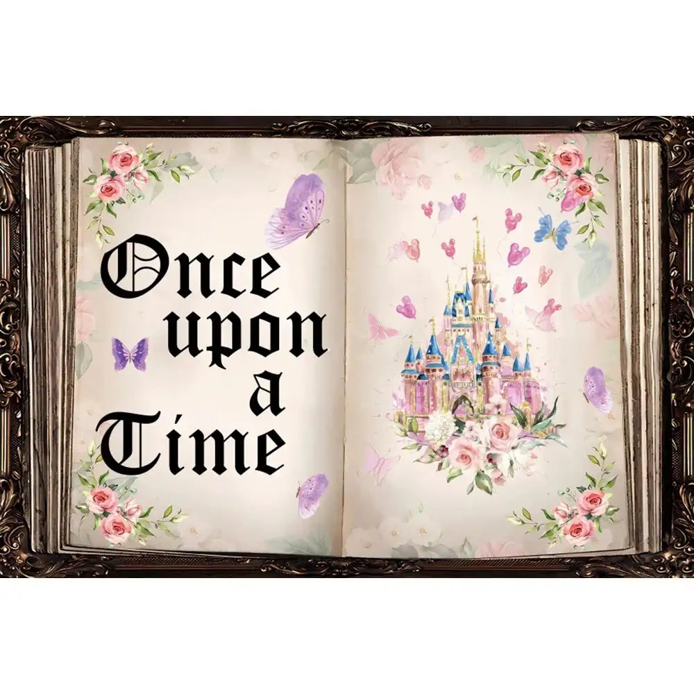 🏰 Fairy Tale Photography Backdrop – Magical Castle & Floral Theme for Weddings, Birthdays & Parties MX1864