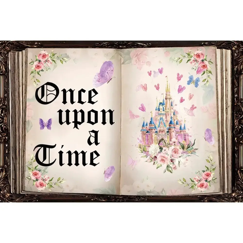 🏰 Fairy Tale Photography Backdrop – Magical Castle & Floral Theme for Weddings, Birthdays & Parties MX1864