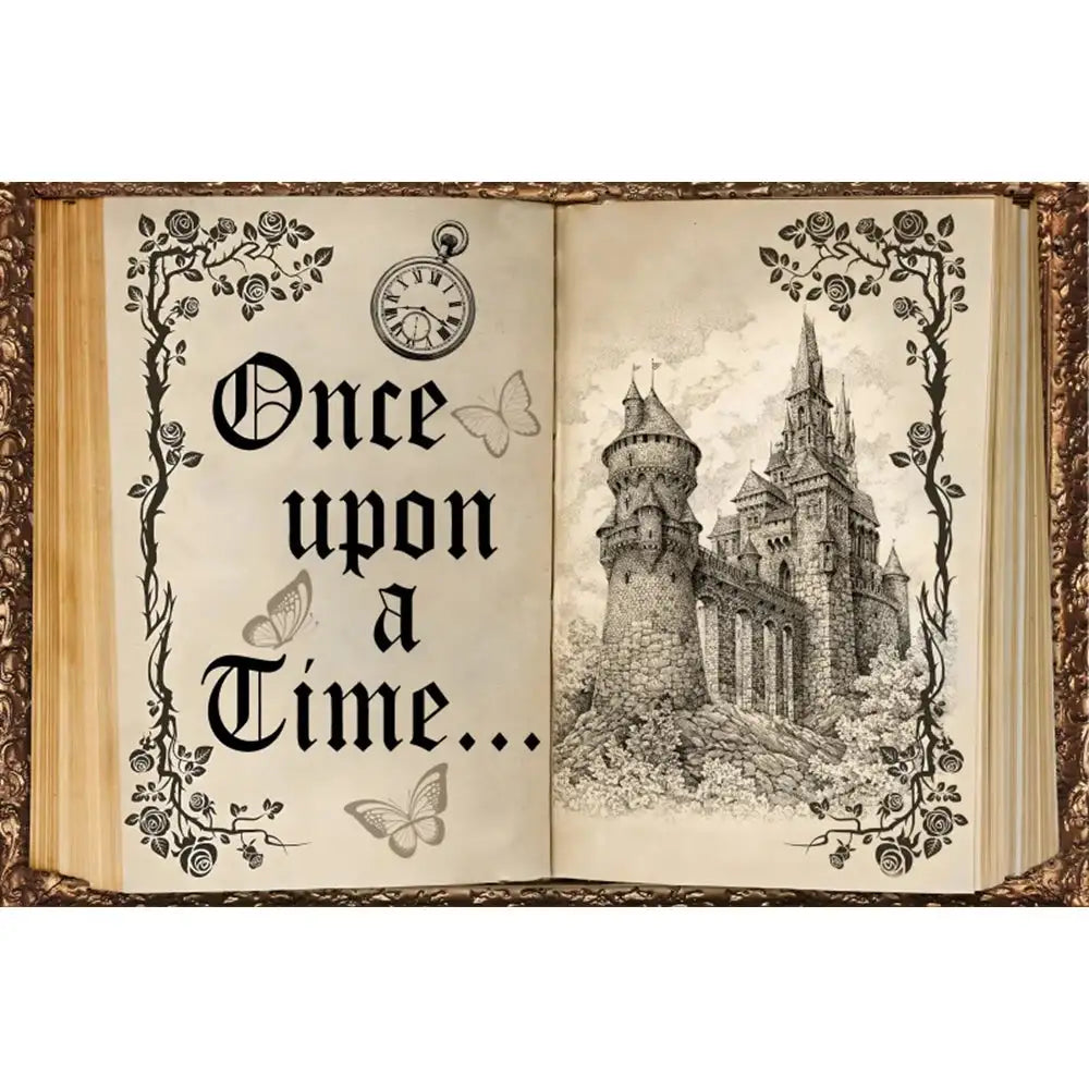 🏰 Fairy Tale Photography Backdrop – Magical Castle & Floral Theme for Weddings, Birthdays & Parties MX1886