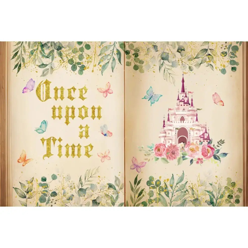 🏰 Fairy Tale Photography Backdrop – Magical Castle & Floral Theme for Weddings, Birthdays & Parties MX1874