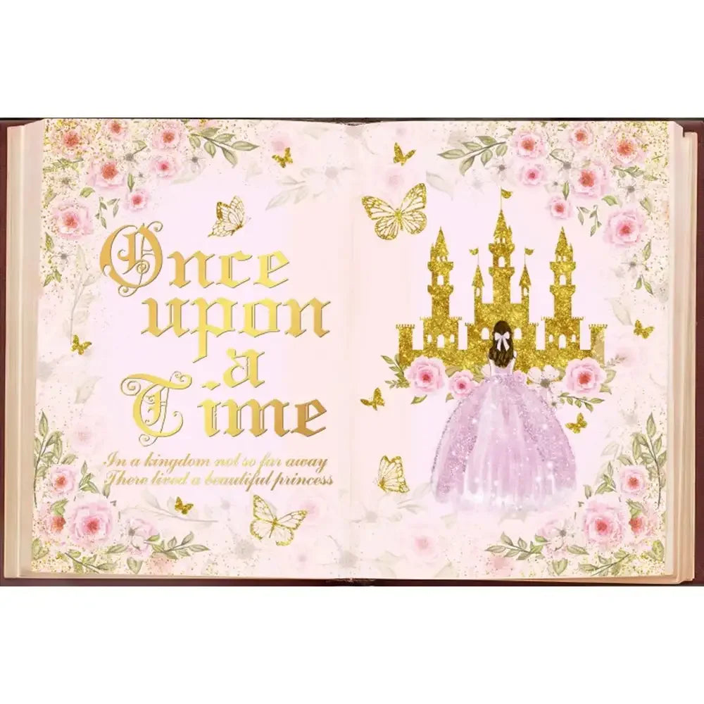 🏰 Fairy Tale Photography Backdrop – Magical Castle & Floral Theme for Weddings, Birthdays & Parties MX1894