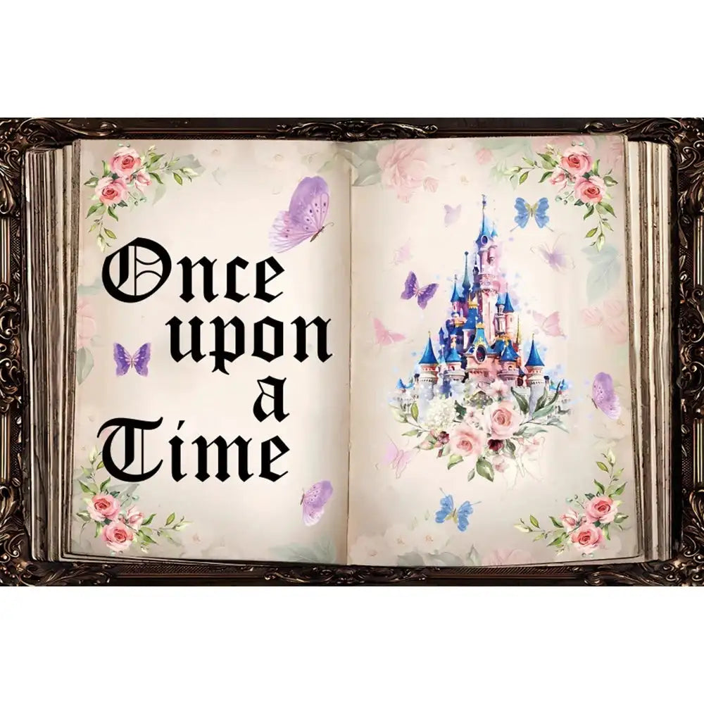 🏰 Fairy Tale Photography Backdrop – Magical Castle & Floral Theme for Weddings, Birthdays & Parties MX1865