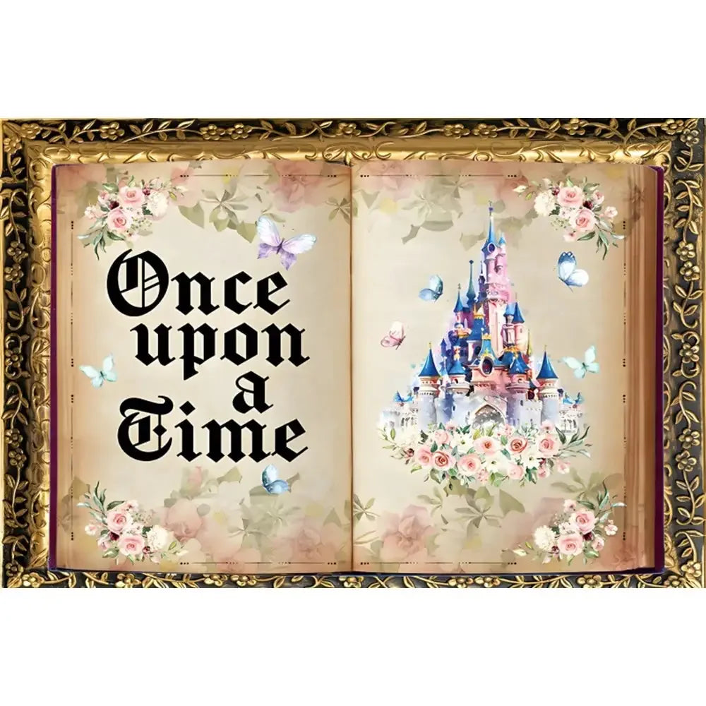 🏰 Fairy Tale Photography Backdrop – Magical Castle & Floral Theme for Weddings, Birthdays & Parties MX1862