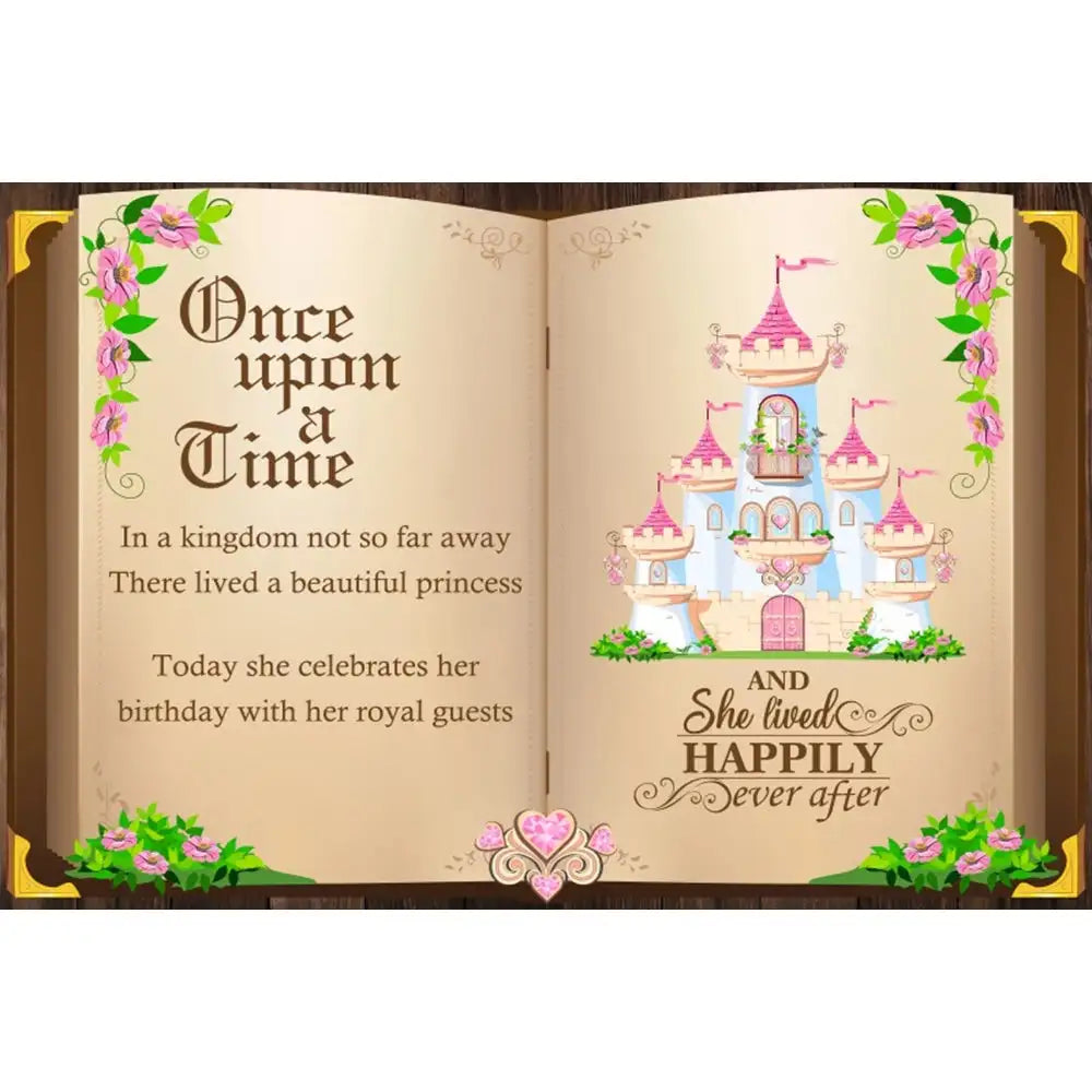 🏰 Fairy Tale Photography Backdrop – Magical Castle & Floral Theme for Weddings, Birthdays & Parties MX1878