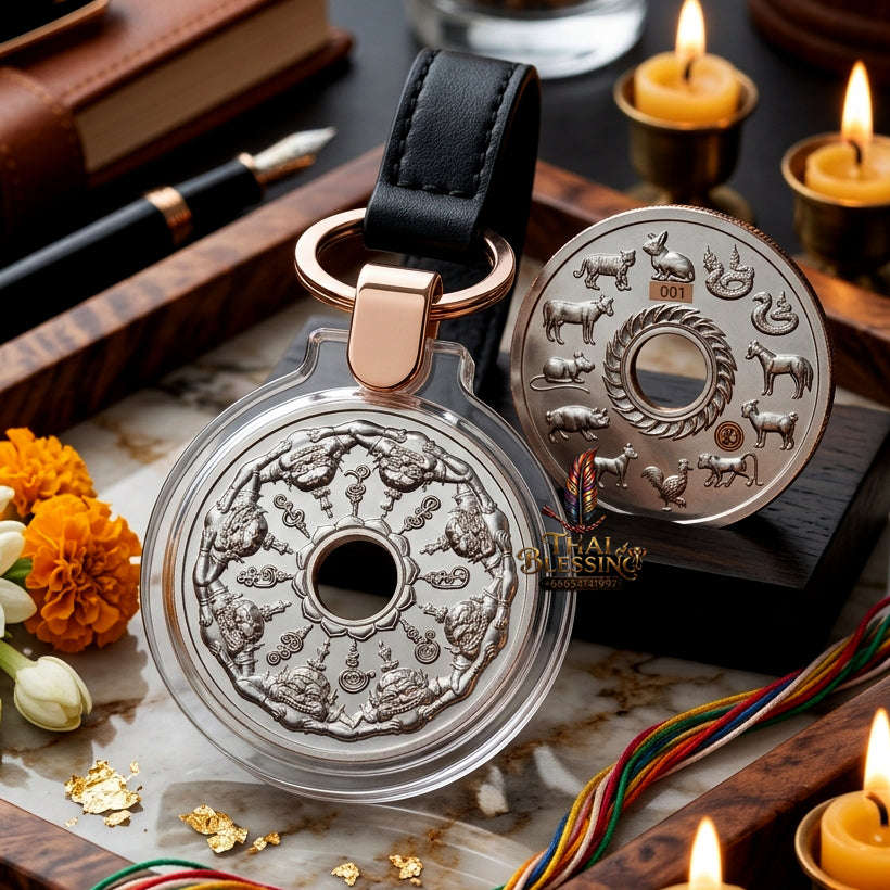 ✨ [Fate-Stabilizer] Sacred Phra Rahu "Wealth-Magnet" Antique Copper Coin – Master-Blessed by Phra Achan Prasut, Wat Nai Tao (Exclusive 2026 Success Token) Thai Blessing Co By RURUECHA