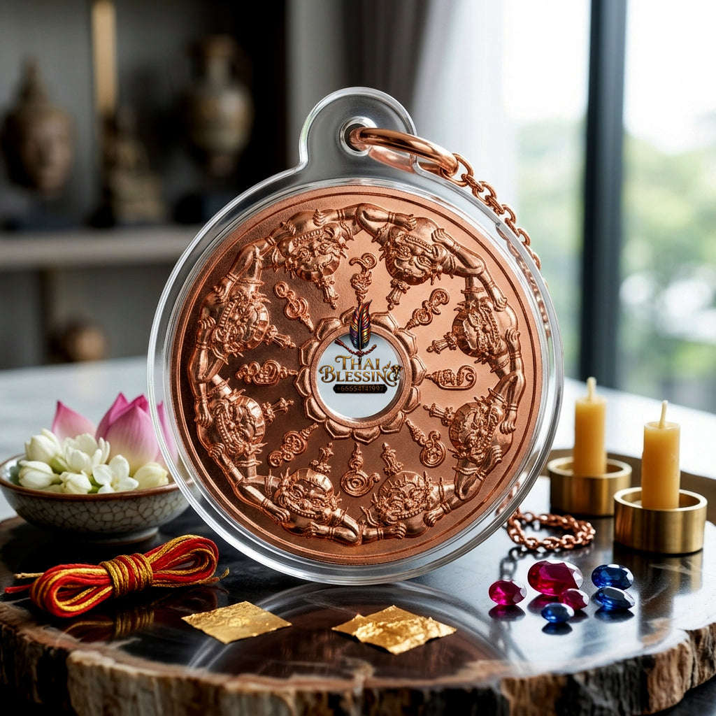 ✨ [Fate-Stabilizer] Sacred Phra Rahu "Wealth-Magnet" Copper Coin – Master-Blessed by Phra Achan Prasut, Wat Nai Tao (Exclusive 2026 Success Token) Thai Blessing Co By RURUECHA