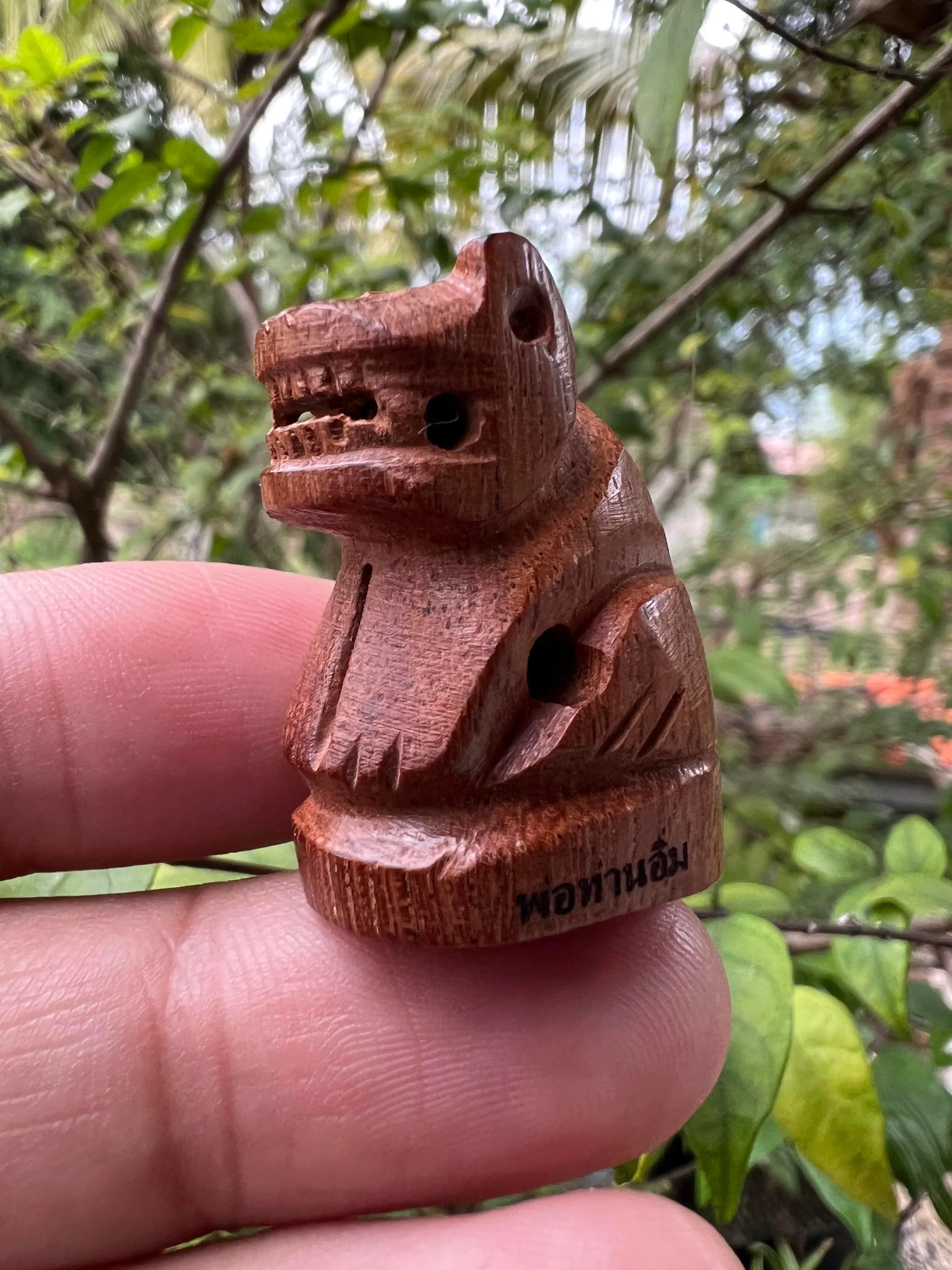 Sacred Tiger Carving Takian Wood by Luang Pu Im Panyawuttho | 106-Year Legacy Artwork from Wat Thung Na Mai