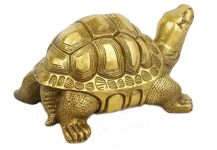 Feng Shui Turtle Statue for Longevity and Protection in Brass