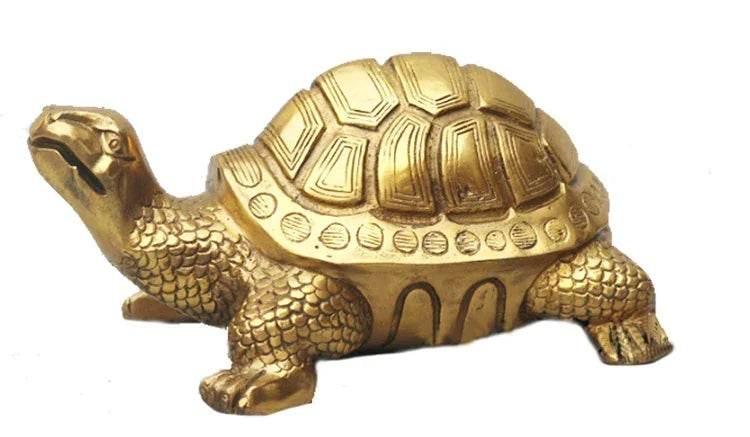 Feng Shui Turtle Statue for Longevity and Protection in Brass