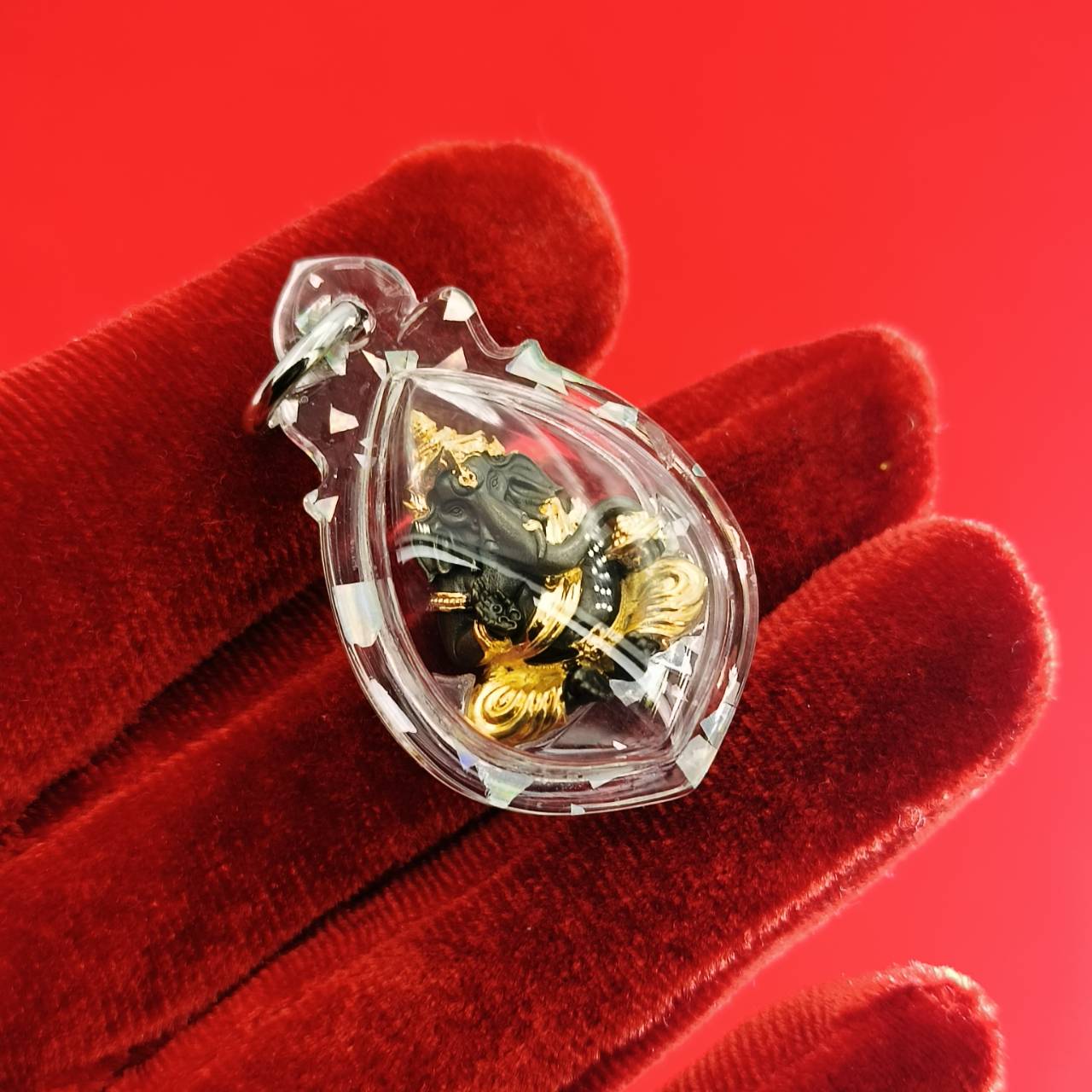 Ganesh Amulet by Luang Pu Yen – Supreme Fortune, Wisdom & Success (Sacred Stone Alloy with Gold)