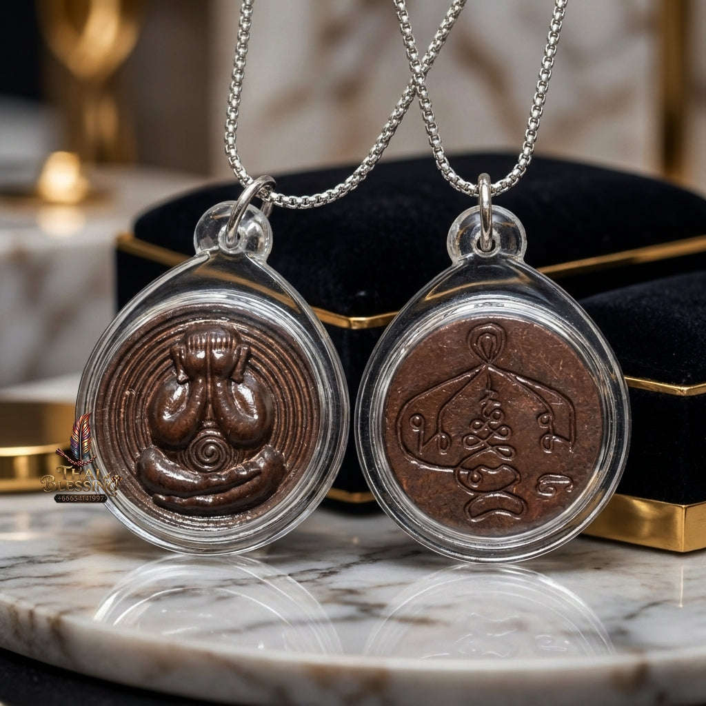 ✨ 🛡️ First-Edition Crab-Brown Patinated Bronze Met Kadum Pidta Sacred Amulet – Ultimate Guardian for Extreme Wealth Attraction, Impenetrable Protection, and Business Luck 🛡️ ✨ Thai Blessing Co By RURUECHA