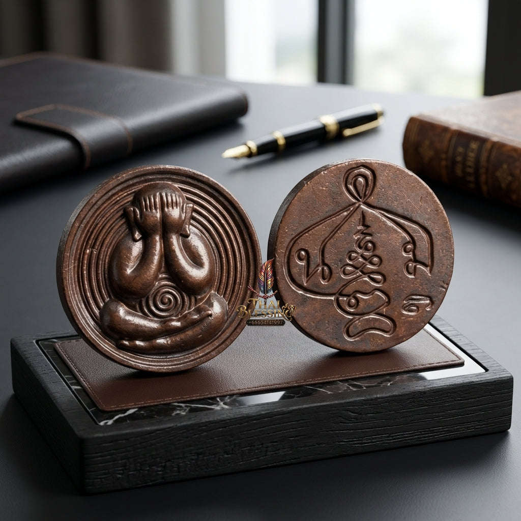 ✨ 🛡️ First-Edition Crab-Brown Patinated Bronze Met Kadum Pidta Sacred Amulet – Ultimate Guardian for Extreme Wealth Attraction, Impenetrable Protection, and Business Luck 🛡️ ✨ Thai Blessing Co By RURUECHA