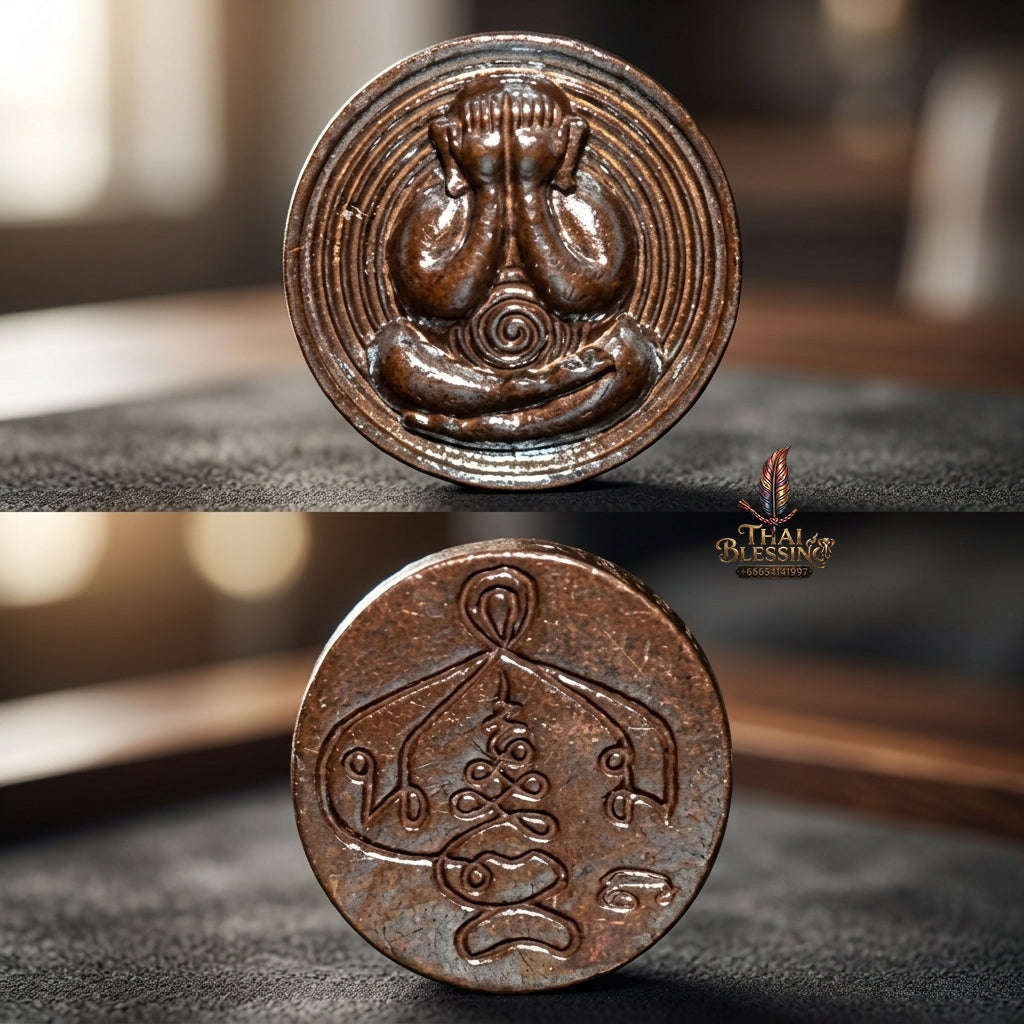 ✨ 🛡️ First-Edition Crab-Brown Patinated Bronze Met Kadum Pidta Sacred Amulet – Ultimate Guardian for Extreme Wealth Attraction, Impenetrable Protection, and Business Luck 🛡️ ✨ Thai Blessing Co By RURUECHA