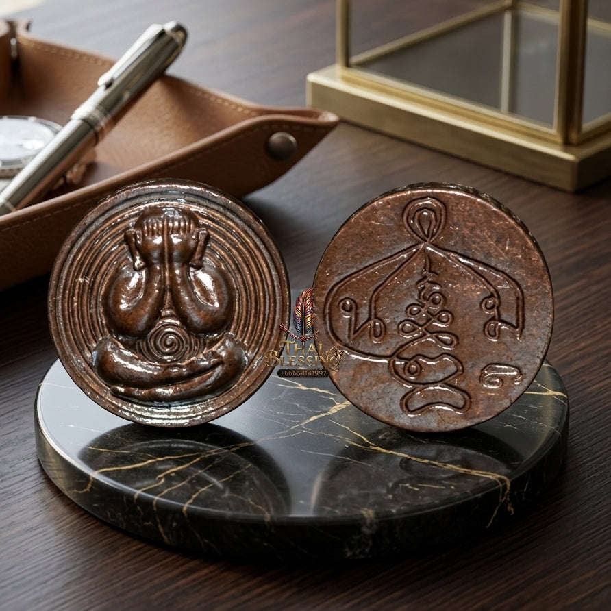 ✨ 🛡️ First-Edition Crab-Brown Patinated Bronze Met Kadum Pidta Sacred Amulet – Ultimate Guardian for Extreme Wealth Attraction, Impenetrable Protection, and Business Luck 🛡️ ✨ Thai Blessing Co By RURUECHA