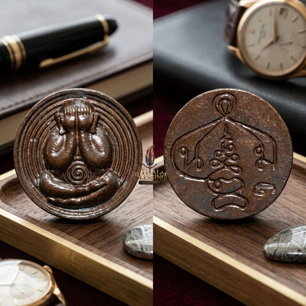 ✨ 🛡️ First-Edition Crab-Brown Patinated Bronze Met Kadum Pidta Sacred Amulet – Ultimate Guardian for Extreme Wealth Attraction, Impenetrable Protection, and Business Luck 🛡️ ✨ Thai Blessing Co By RURUECHA