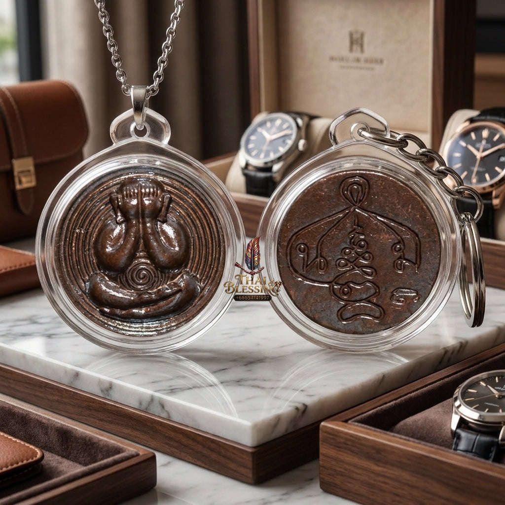 ✨ 🛡️ First-Edition Crab-Brown Patinated Bronze Met Kadum Pidta Sacred Amulet – Ultimate Guardian for Extreme Wealth Attraction, Impenetrable Protection, and Business Luck 🛡️ ✨ Thai Blessing Co By RURUECHA