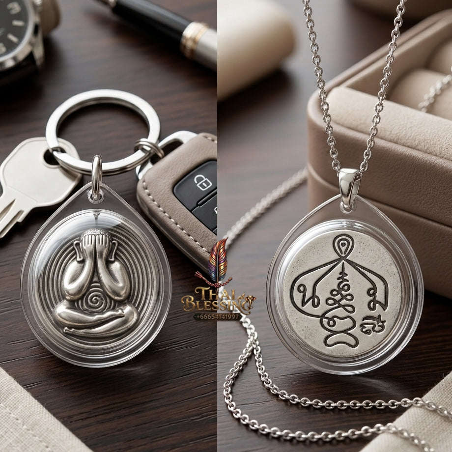 ✨ 🛡️ First-Edition Polished White Gold Met Kadum Pidta Sacred Amulet – Ultimate Guardian for Extreme Wealth Attraction, Impenetrable Protection, and Business Luck 🛡️ ✨ Thai Blessing Co By RURUECHA