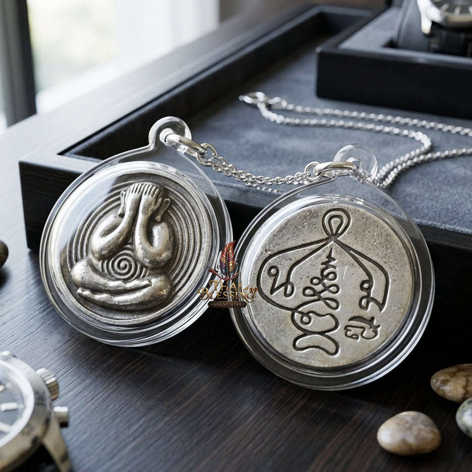 ✨ 🛡️ First-Edition Polished White Gold Met Kadum Pidta Sacred Amulet – Ultimate Guardian for Extreme Wealth Attraction, Impenetrable Protection, and Business Luck 🛡️ ✨ Thai Blessing Co By RURUECHA
