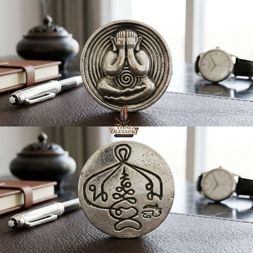 ✨ 🛡️ First-Edition Polished White Gold Met Kadum Pidta Sacred Amulet – Ultimate Guardian for Extreme Wealth Attraction, Impenetrable Protection, and Business Luck 🛡️ ✨ Thai Blessing Co By RURUECHA