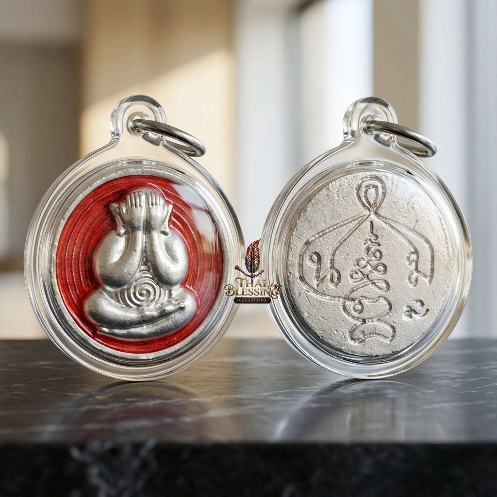 ✨ 🛡️ First-Edition Silver-Plated and Color-Enamelled Bronze Met Kadum Pidta Sacred Amulet – Ultimate Guardian for Extreme Wealth Attraction, Impenetrable Protection, and Business Luck 🛡️ ✨ Thai Blessing Co By RURUECHA
