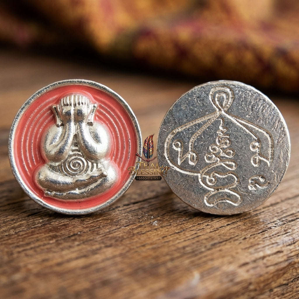 ✨ 🛡️ First-Edition Silver-Plated and Color-Enamelled Bronze Met Kadum Pidta Sacred Amulet – Ultimate Guardian for Extreme Wealth Attraction, Impenetrable Protection, and Business Luck 🛡️ ✨ Thai Blessing Co By RURUECHA