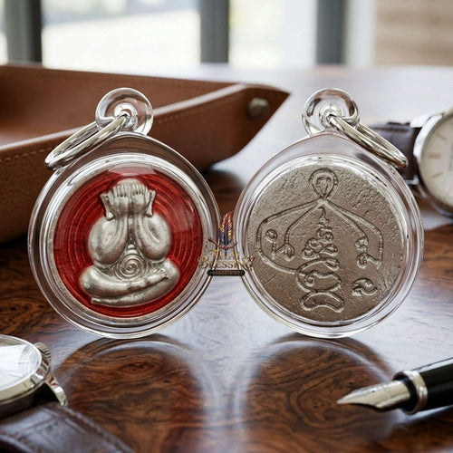 ✨ 🛡️ First-Edition Silver-Plated and Color-Enamelled Bronze Met Kadum Pidta Sacred Amulet – Ultimate Guardian for Extreme Wealth Attraction, Impenetrable Protection, and Business Luck 🛡️ ✨ Thai Blessing Co By RURUECHA