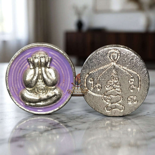 ✨ 🛡️ First-Edition Silver-Plated and Color-Enamelled Bronze Met Kadum Pidta Sacred Amulet – Ultimate Guardian for Extreme Wealth Attraction, Impenetrable Protection, and Business Luck 🛡️ ✨ Thai Blessing Co By RURUECHA