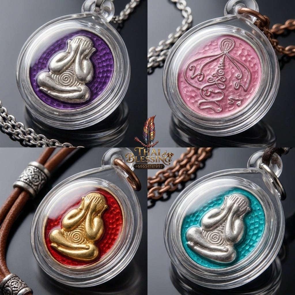 ✨ 🛡️ First-Edition Silver-Plated and Color-Enamelled Bronze Met Kadum Pidta Sacred Amulet – Ultimate Guardian for Extreme Wealth Attraction, Impenetrable Protection, and Business Luck 🛡️ ✨ Thai Blessing Co By RURUECHA