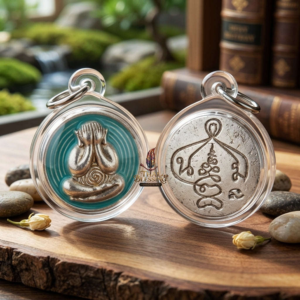 ✨ 🛡️ First-Edition Silver-Plated and Color-Enamelled Bronze Met Kadum Pidta Sacred Amulet – Ultimate Guardian for Extreme Wealth Attraction, Impenetrable Protection, and Business Luck 🛡️ ✨ Thai Blessing Co By RURUECHA