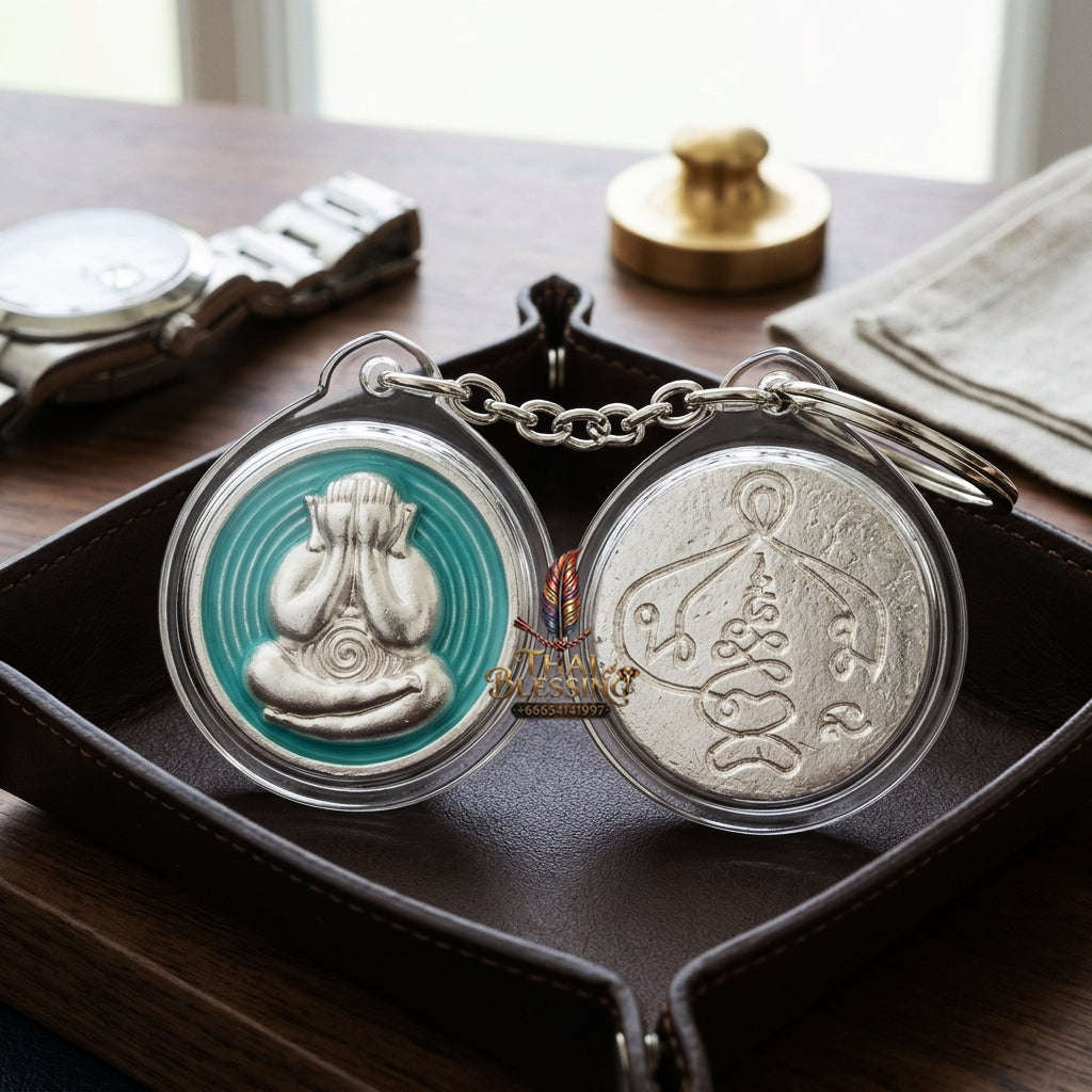 ✨ 🛡️ First-Edition Silver-Plated and Color-Enamelled Bronze Met Kadum Pidta Sacred Amulet – Ultimate Guardian for Extreme Wealth Attraction, Impenetrable Protection, and Business Luck 🛡️ ✨ Thai Blessing Co By RURUECHA