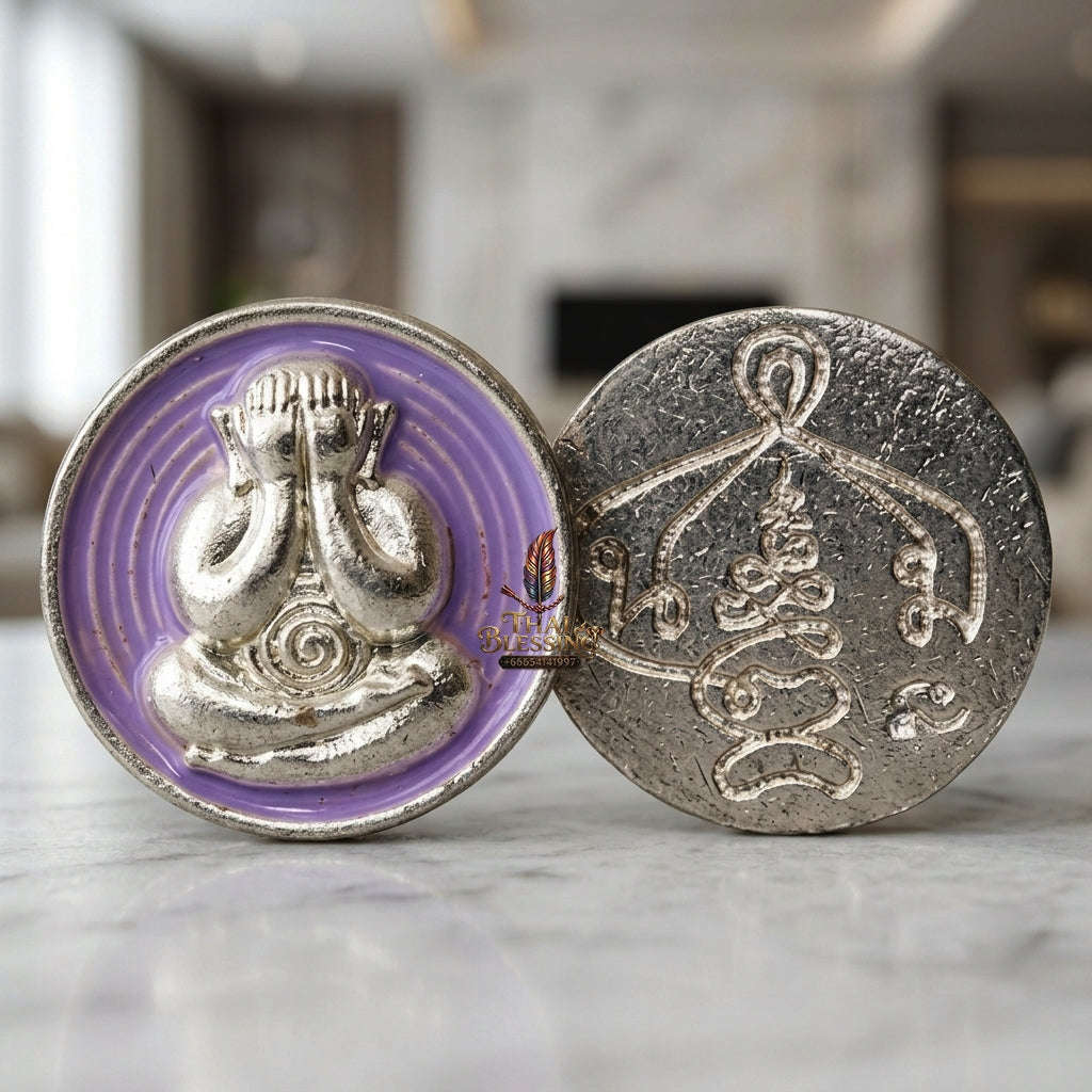 ✨ 🛡️ First-Edition Silver-Plated and Color-Enamelled Bronze Met Kadum Pidta Sacred Amulet – Ultimate Guardian for Extreme Wealth Attraction, Impenetrable Protection, and Business Luck 🛡️ ✨ Thai Blessing Co By RURUECHA