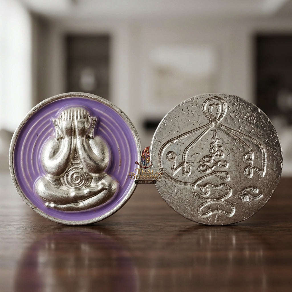 ✨ 🛡️ First-Edition Silver-Plated and Color-Enamelled Bronze Met Kadum Pidta Sacred Amulet – Ultimate Guardian for Extreme Wealth Attraction, Impenetrable Protection, and Business Luck 🛡️ ✨ Thai Blessing Co By RURUECHA