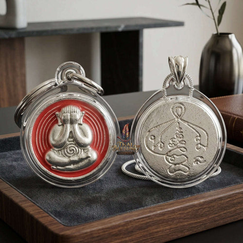 ✨ 🛡️ First-Edition Silver-Plated and Color-Enamelled Bronze Met Kadum Pidta Sacred Amulet – Ultimate Guardian for Extreme Wealth Attraction, Impenetrable Protection, and Business Luck 🛡️ ✨ Thai Blessing Co By RURUECHA
