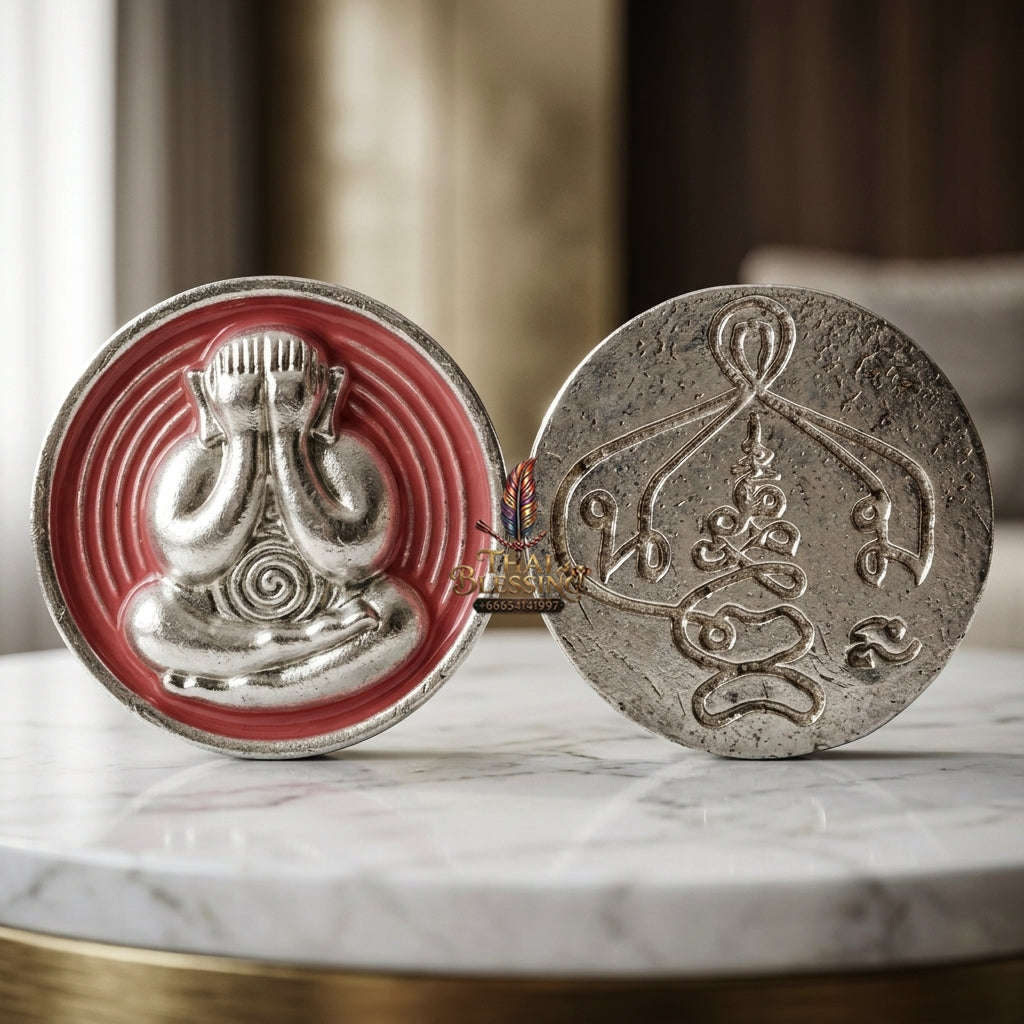 ✨ 🛡️ First-Edition Silver-Plated and Color-Enamelled Bronze Met Kadum Pidta Sacred Amulet – Ultimate Guardian for Extreme Wealth Attraction, Impenetrable Protection, and Business Luck 🛡️ ✨ Thai Blessing Co By RURUECHA