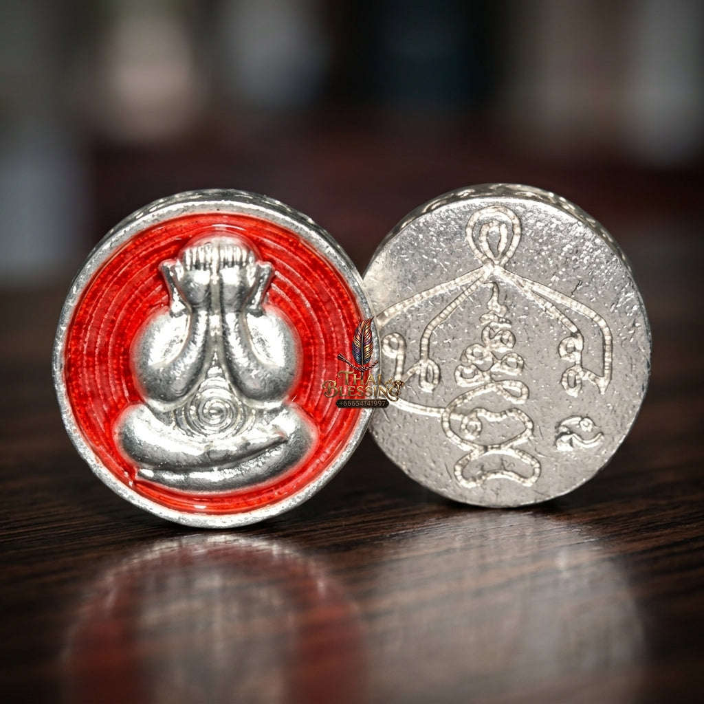 ✨ 🛡️ First-Edition Silver-Plated and Color-Enamelled Bronze Met Kadum Pidta Sacred Amulet – Ultimate Guardian for Extreme Wealth Attraction, Impenetrable Protection, and Business Luck 🛡️ ✨ Thai Blessing Co By RURUECHA